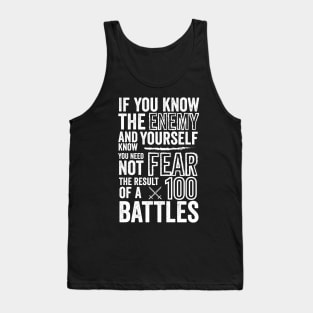 100 Battles - Sun Tzu Art Of War Quote Tank Top